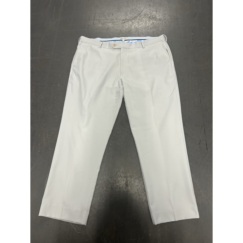 Peter Millar Pants 100% Polyester Men 40x28 Khaki 5 Pocket Golf Chino HEMMED